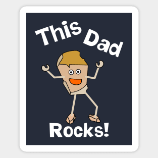 This Dad Rocks White Text Sticker